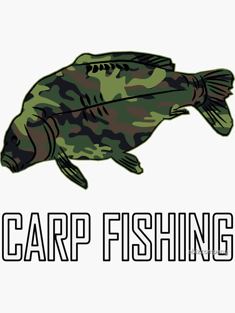 Carp Fish Angler Camouflage Carp Fishing Sticker by ebizcompany