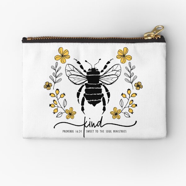 Bee Kind P1624 Zipper Pouch