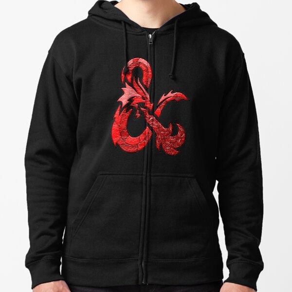 D&D Stained Glass Logo - Original Red Zipped Hoodie