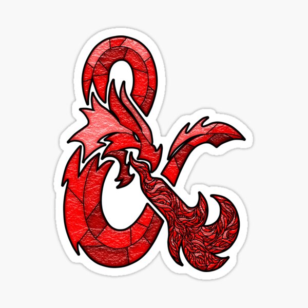 D&D Stained Glass Logo - Original Red Sticker