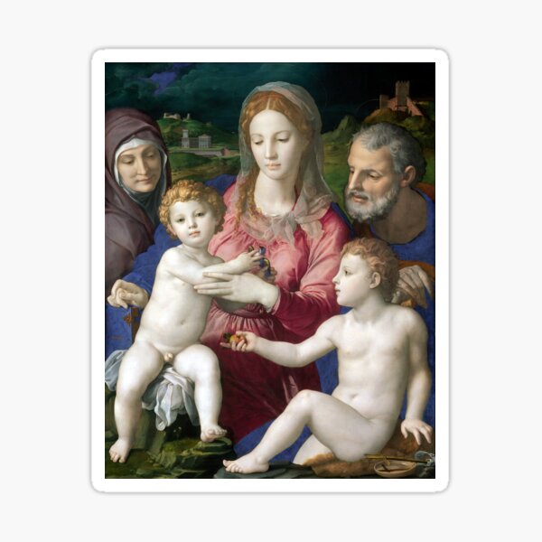 Agnolo di Cosimo, called Bronzino Holy Family with St. Anne and the Infant St. John Sticker