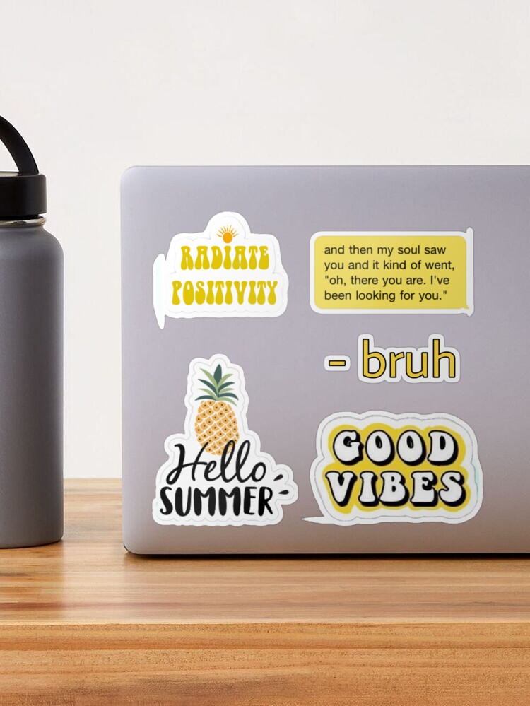 Sticker Pack Orange Hydro Flask Stickers Yellow Aesthetic Sticker