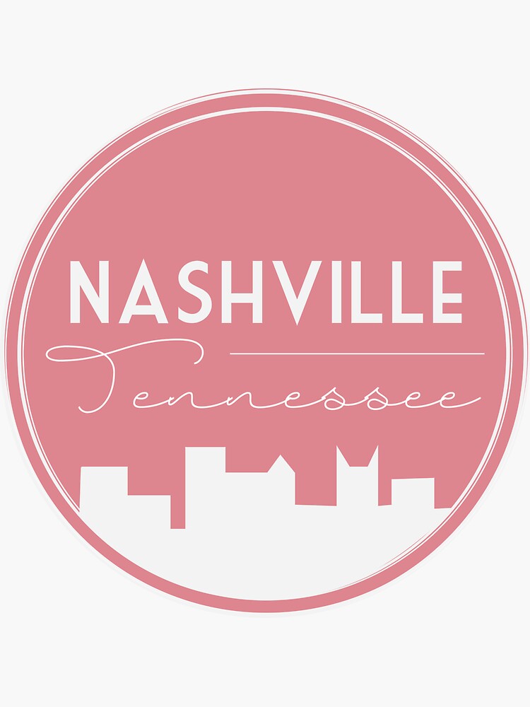 "Pink Nashville Tennessee Skyline " Sticker for Sale by kenziegleason