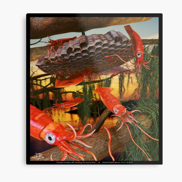 Ocean Invasion #8: Tending the Squid Hive Metal Print