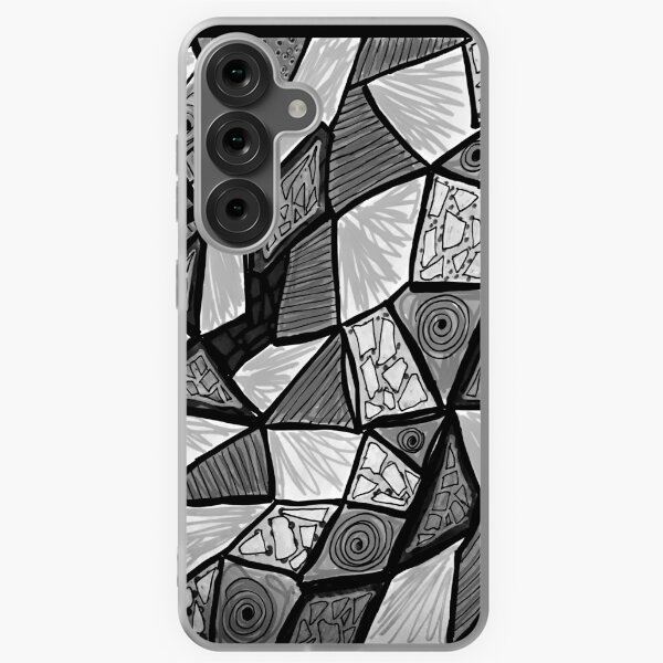 Stained glass in black and gray Samsung Galaxy Soft Case