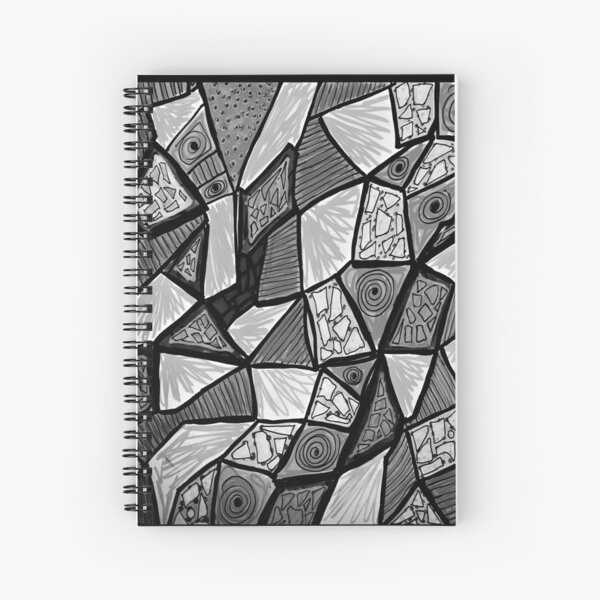 Stained glass in black and gray Spiral Notebook