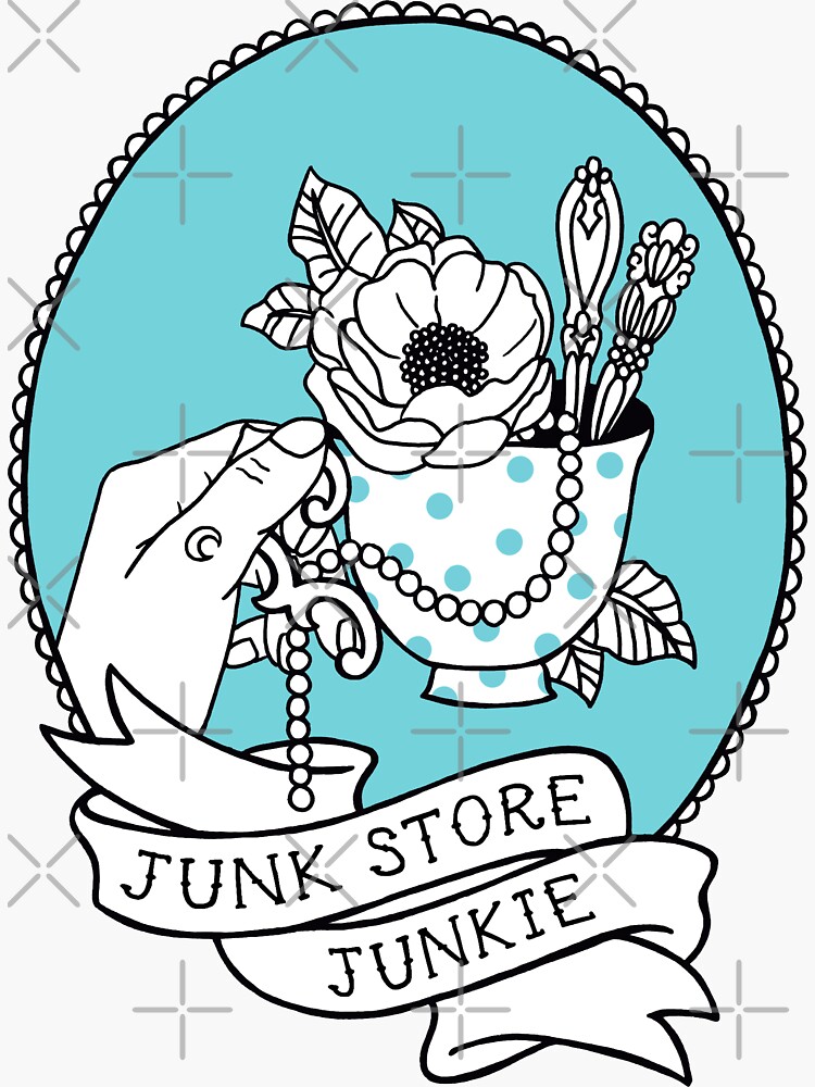 "Junk Store Junkie" Sticker for Sale by OddOneOut Redbubble