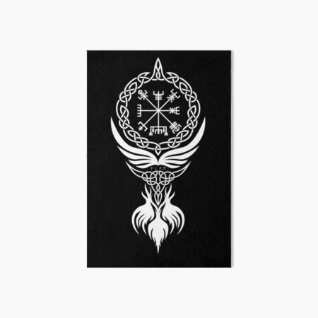 Vegvisir Old Norse Rune Art Board Print