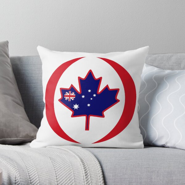 Australian Canadian Multinational Patriot Flag Series Throw Pillow