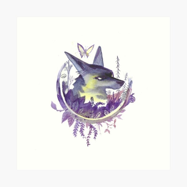 Butterfly & Wolf Art Print