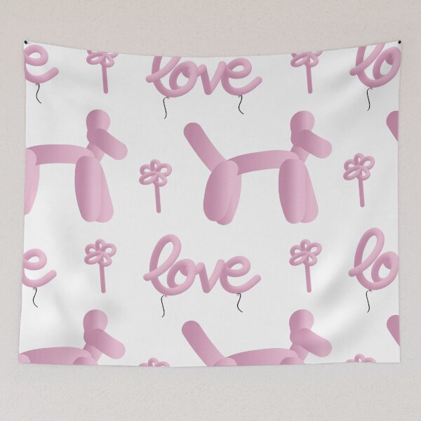 Item preview, Pink Balloon Dog, Flowers and Love Sticker Pack designed and sold by The-Goods.