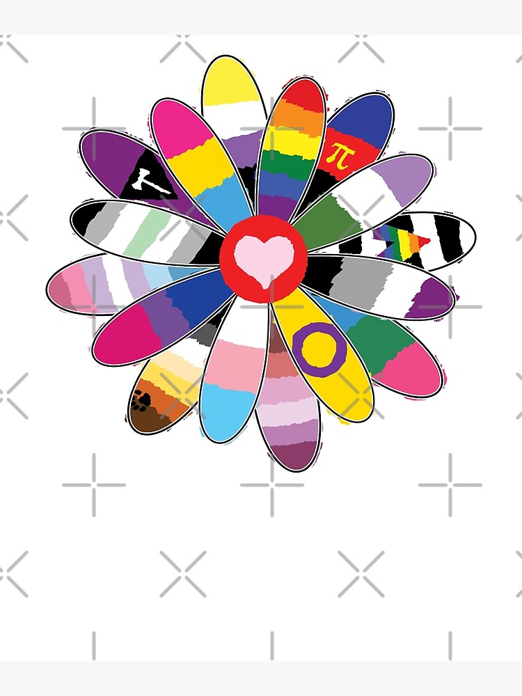 "LGBTQ Pride Flag Flower" Poster for Sale by 2catminimum Redbubble