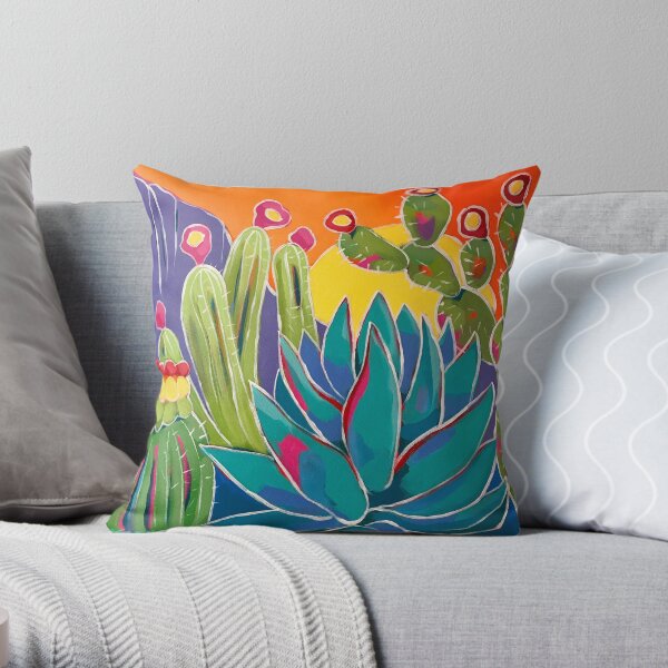 Blue Agave Throw Pillow