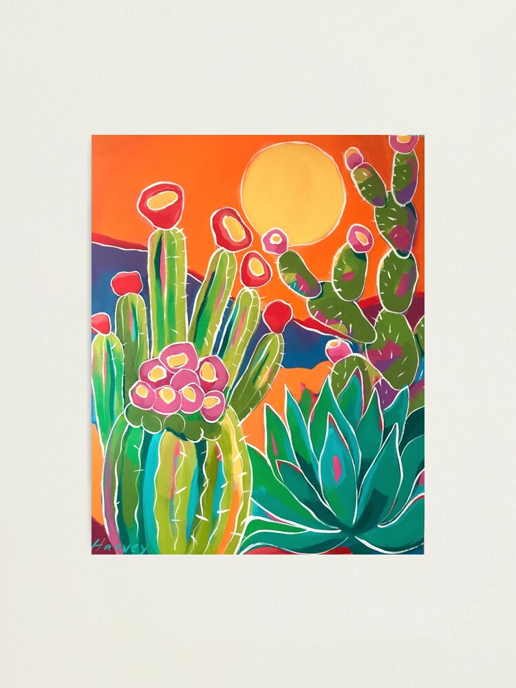 Alternate view of Cacti Sunset Photographic Print