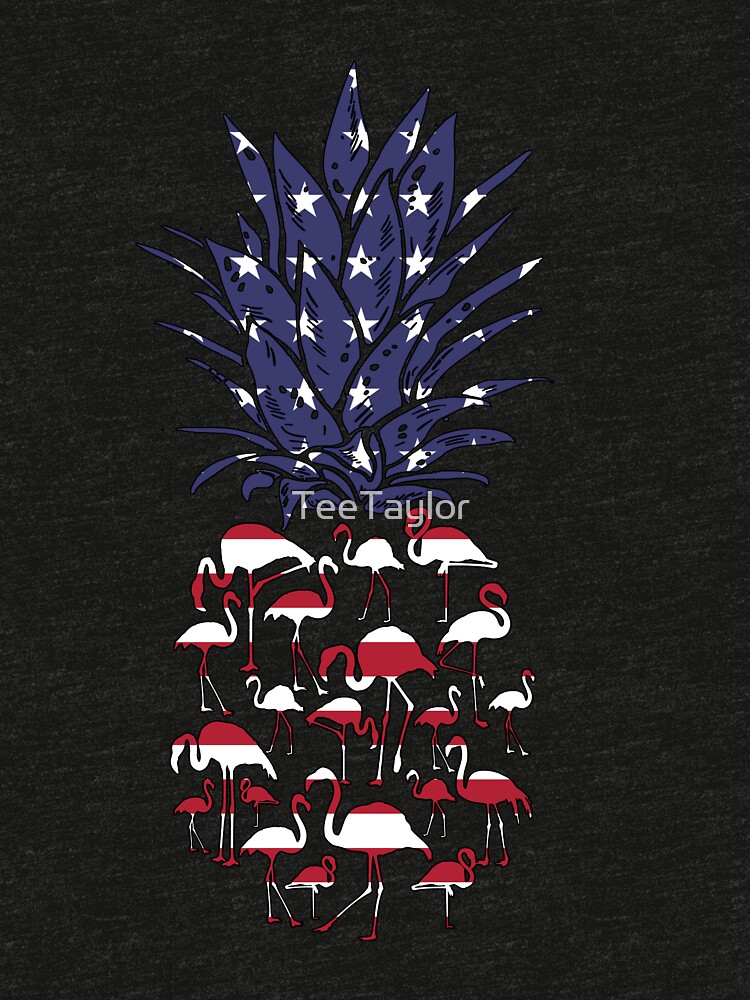 "Patriotic Pineapple Flamingo US Flag 4th Of July Tshirt" Tshirt by TeeTaylor Redbubble