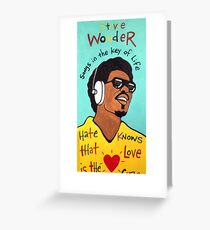 Stevie Wonder Pop Folk Art Greeting Card