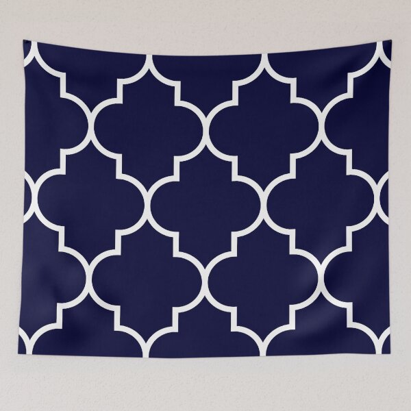 Item preview, Quatrefoil Large Navy Blue designed and sold by rewstudio.