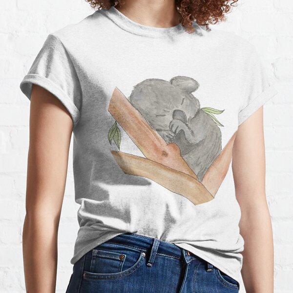 Lindo bebé durmiendo Koala Camiseta clásica