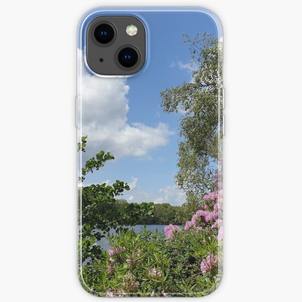 Obelisk pond view and blue sky iPhone Soft Case