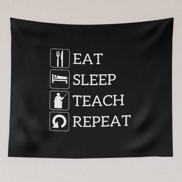Item preview, Eat sleep repeat teaching teacher gift idea designed and sold by Naohiro.