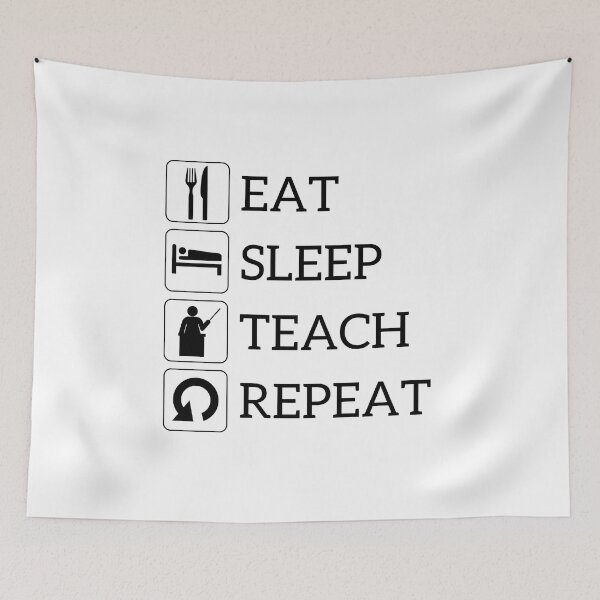 Item preview, Eat sleep repeat teaching teacher gift idea designed and sold by Naohiro.