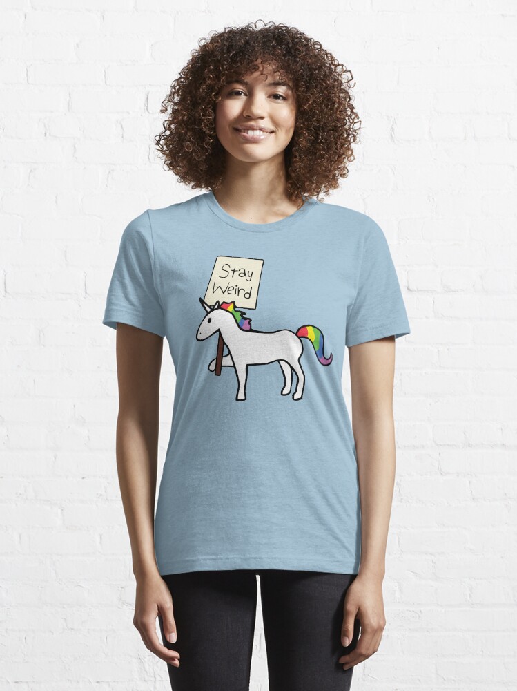 Alternate view of Stay Weird, Unicorn Essential T-Shirt