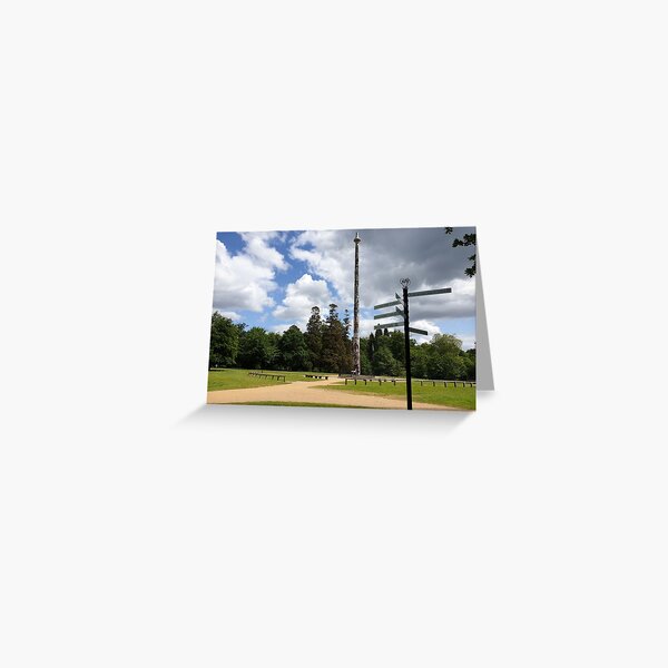 Totem pole vs direction pole at valley gardens Greeting Card