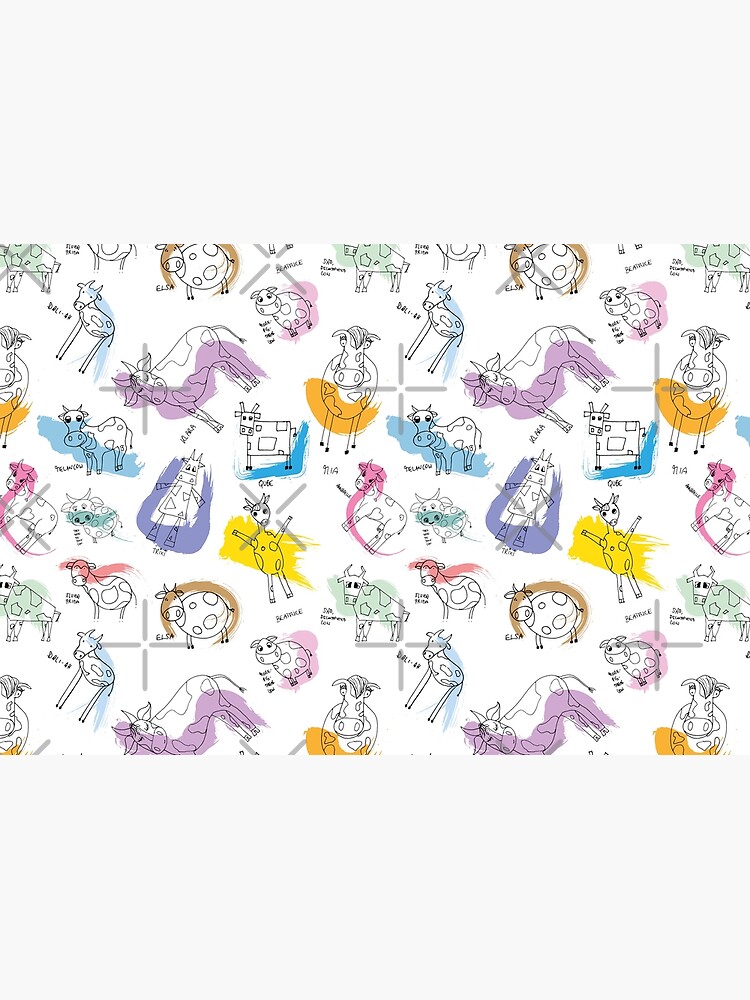 Funny cows line drawing with color splashes by nobelbunt