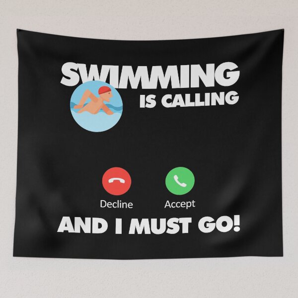 Item preview, Swimming is calling and I must go, Funny Sport Player designed and sold by elhefe.
