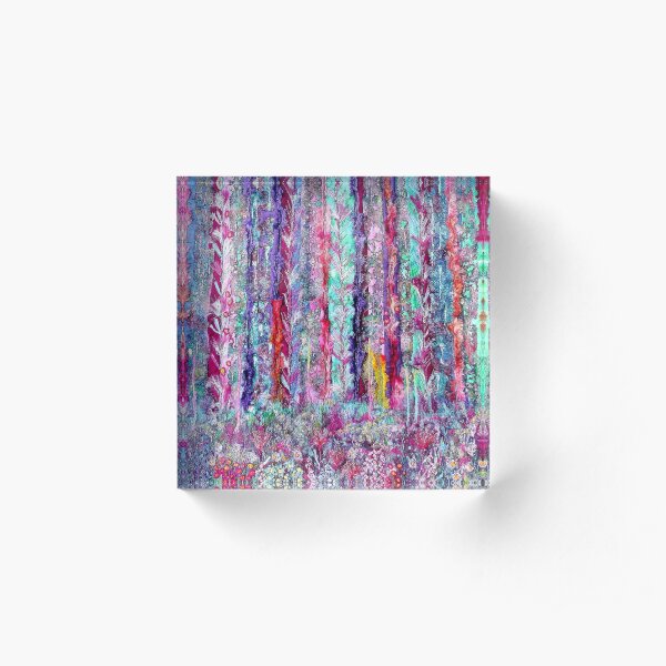 Purple Hay Meadow. Acrylic Block