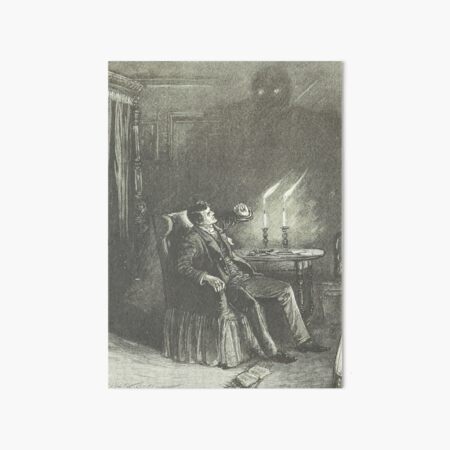 Artikel-Vorschau von Gruselige Radierungsillustration - ein Mann wirbelt von einem schlechten Schatten, designt und verkauft von Vintage Designs +.