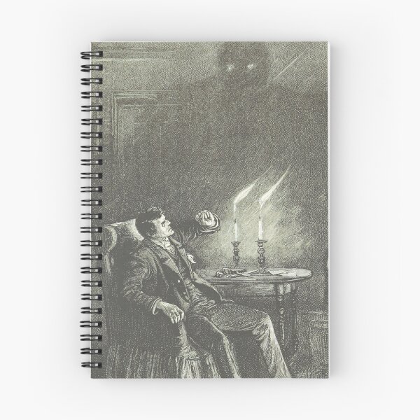 Item preview, Creepy etching illustration - A man reels from an evil shadow designed and sold by Vintage Designs +.