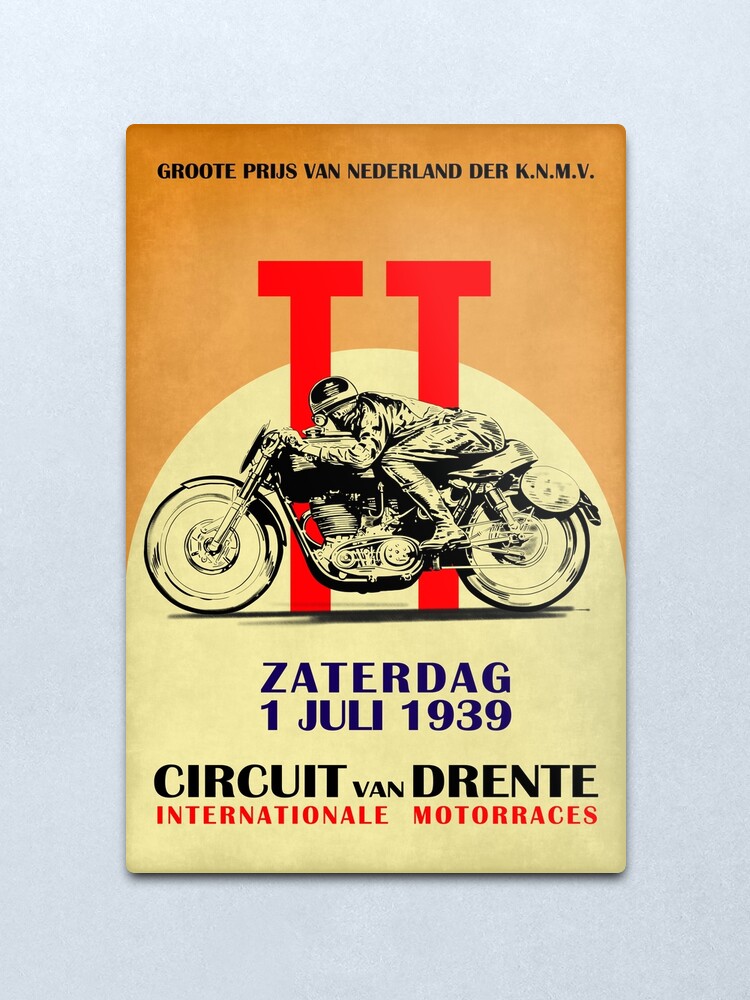 Alternate view of Circuit Van Drente Vintage Motorcycle Racing Poster Metal Print