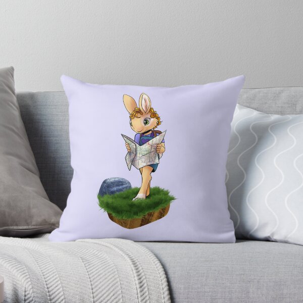 June - 02 - Rabbit Awareness Week Map Reading Day Throw Pillow