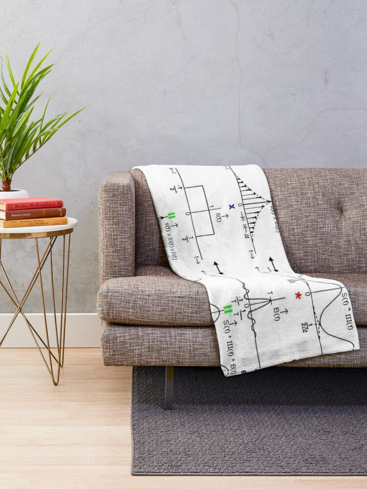 Alternate view of #Discrete #Fourier #Transform. #Diagram, graph, formula, chalk out, illustration, physics, graph plot, symbol, guidance, draft, sketch, science, research, scientific experiment Throw Blanket