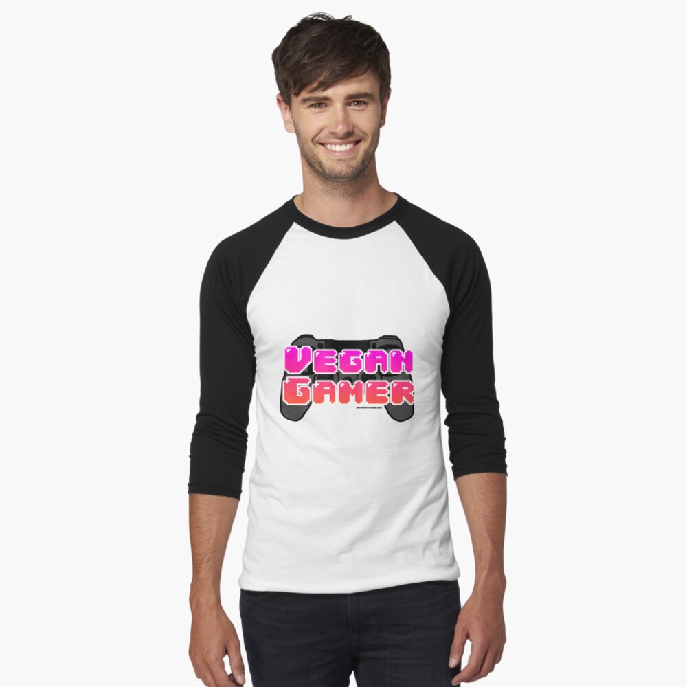 vegan gamer bubble letters pink orange vaporwave retro 80s