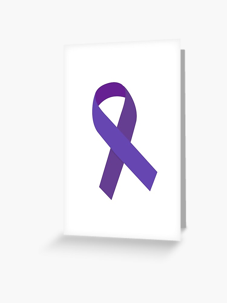 Purple Pancreatic Cancer Ribbon Greeting Card for Sale by