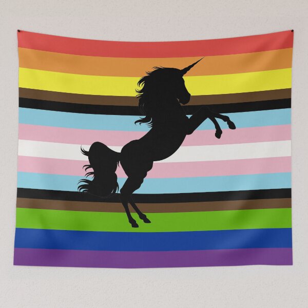 Item preview, Inclusive Pride Unicorn Flag designed and sold by phaserblast.