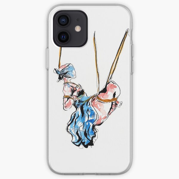 Shibari drawing in blue dress iPhone Soft Case