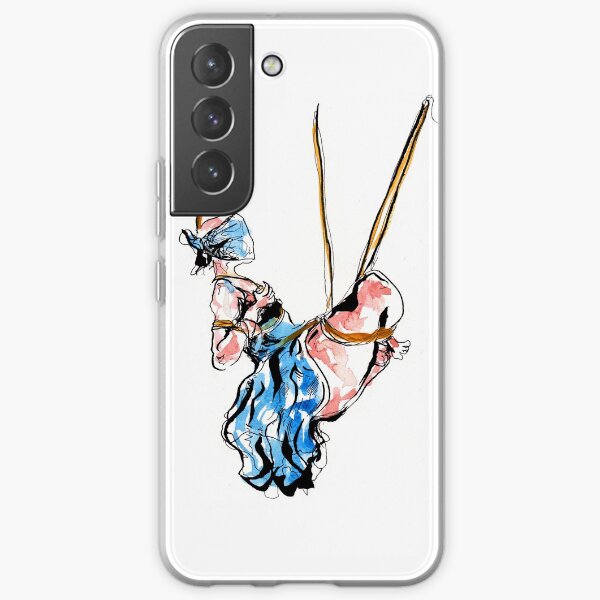 Shibari drawing in blue dress Samsung Galaxy Soft Case