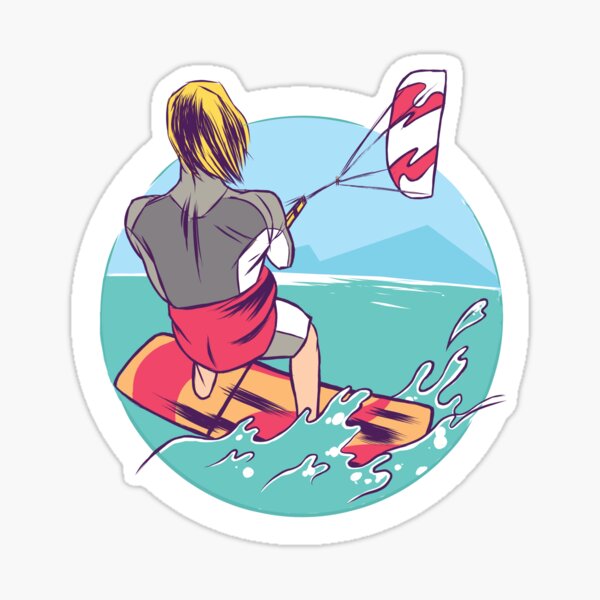 Kite Surfing Sticker for Sale by soondoock