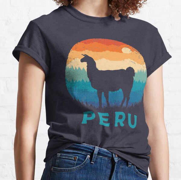 Llama Retro - Peru Camiseta clásica