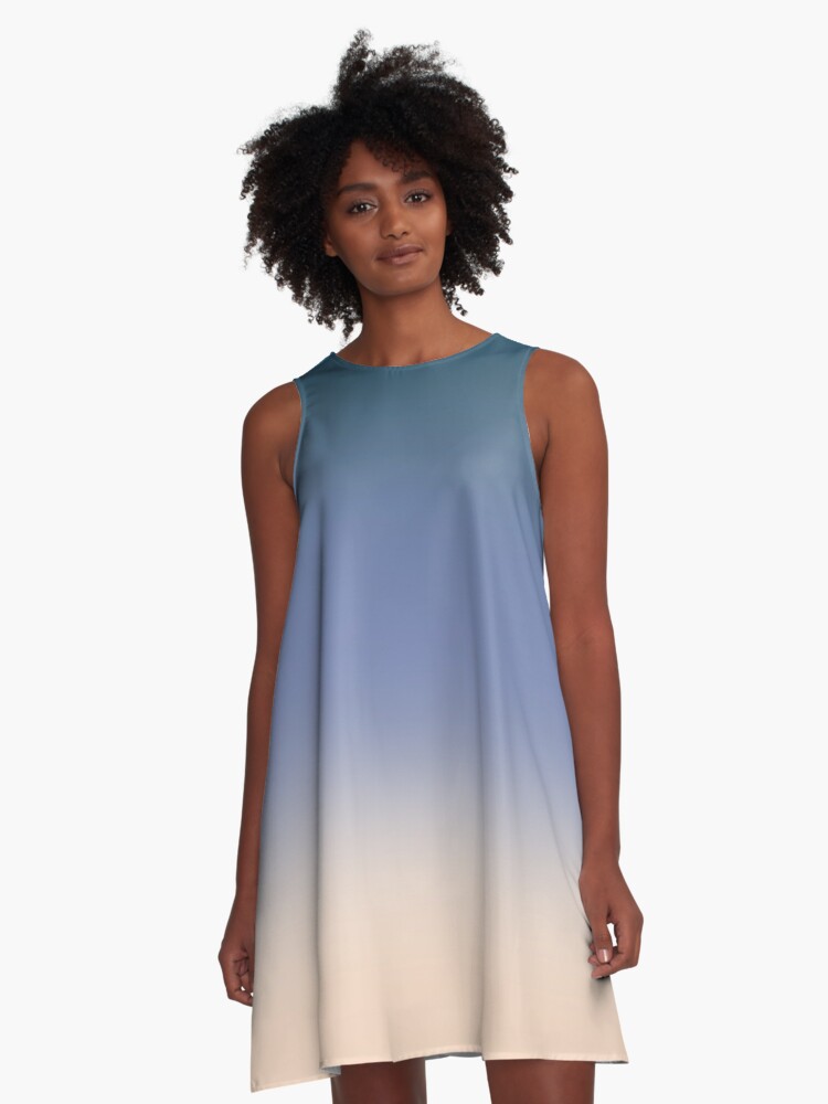 White to blue outlet ombre dress