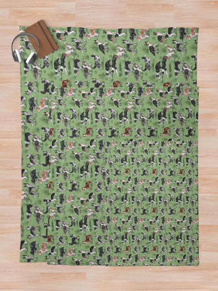 Alternate view of The Border Collie Throw Blanket
