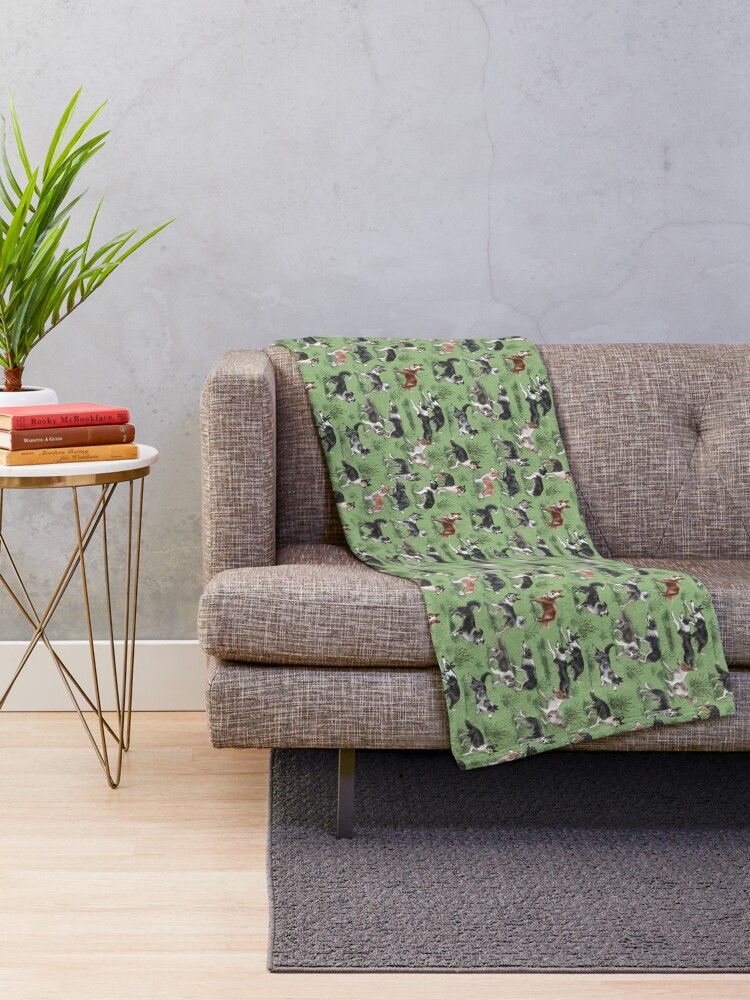 Alternate view of The Border Collie Throw Blanket