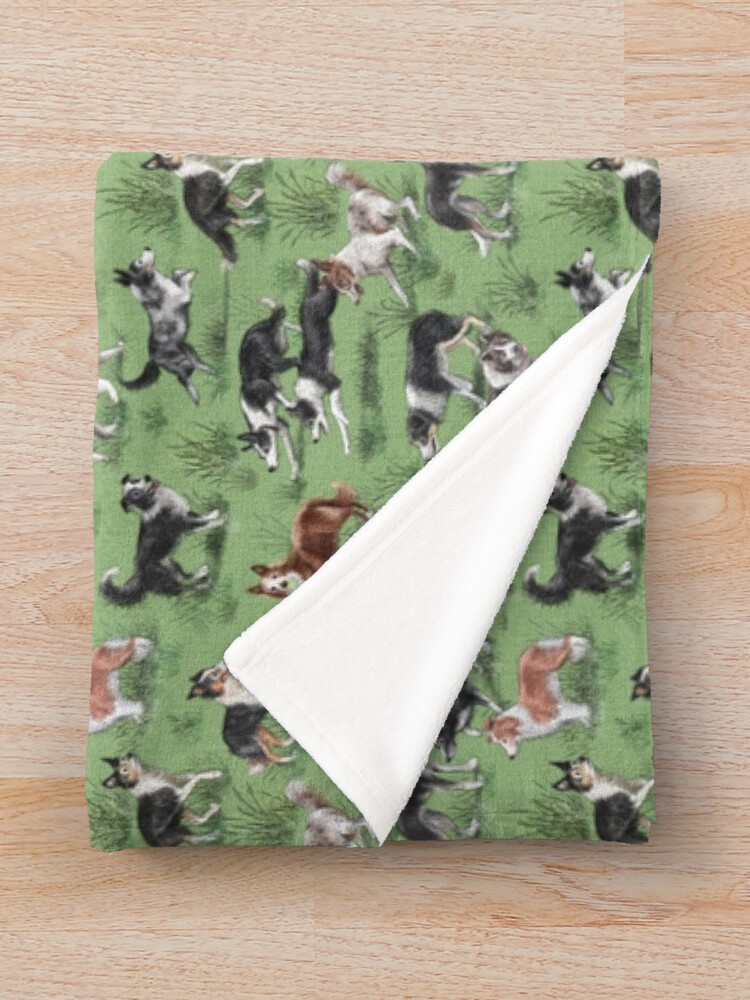 Alternate view of The Border Collie Throw Blanket