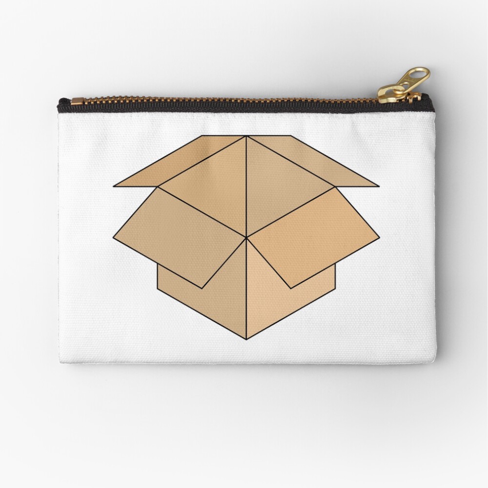 Open Box Line Drawing Zipper Pouch