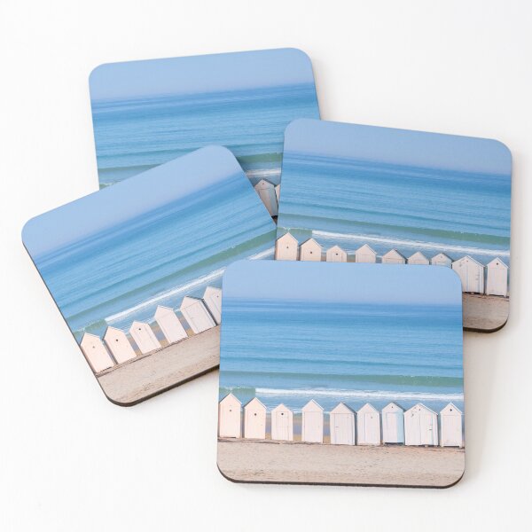 Item preview, Vintage cabins on a beach designed and sold by Delphimages Art.