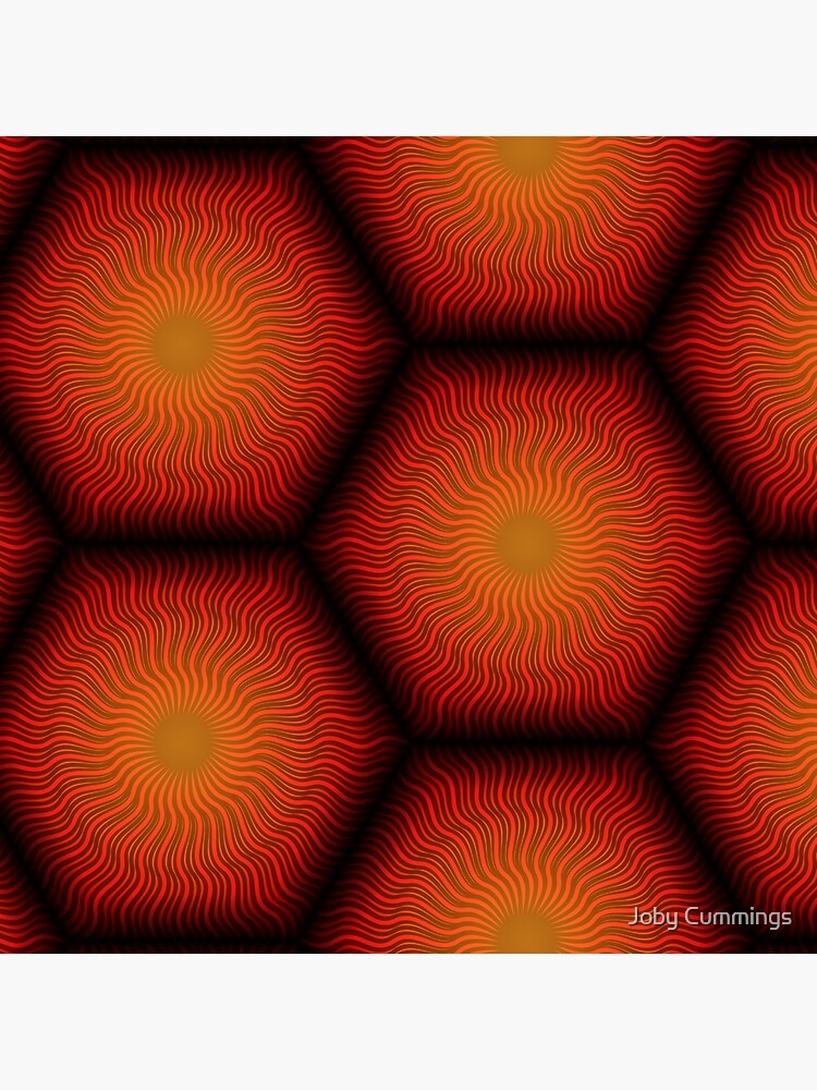 Thumbnail 4 of 4, Pillow, Hexagon Sun designed and sold by jabwai.