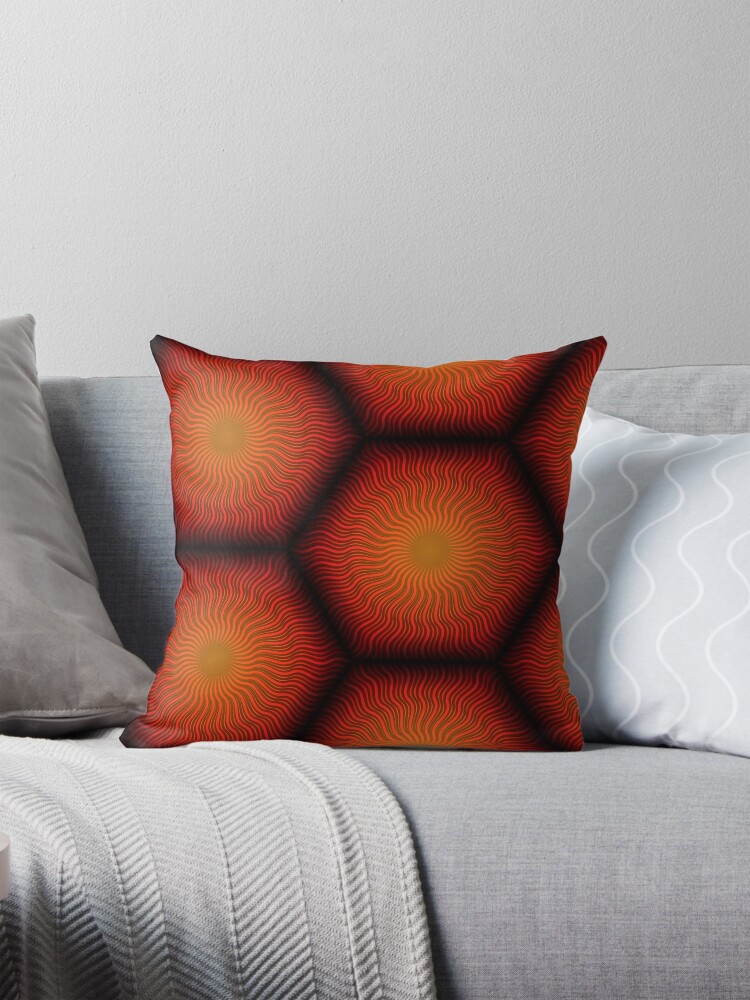 Thumbnail 1 of 4, Pillow, Hexagon Sun designed and sold by jabwai.